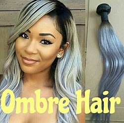 BLACK/PLATINUM OMBRE HAIR 