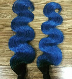 BLUE/BLACK OMBRE HAIR 